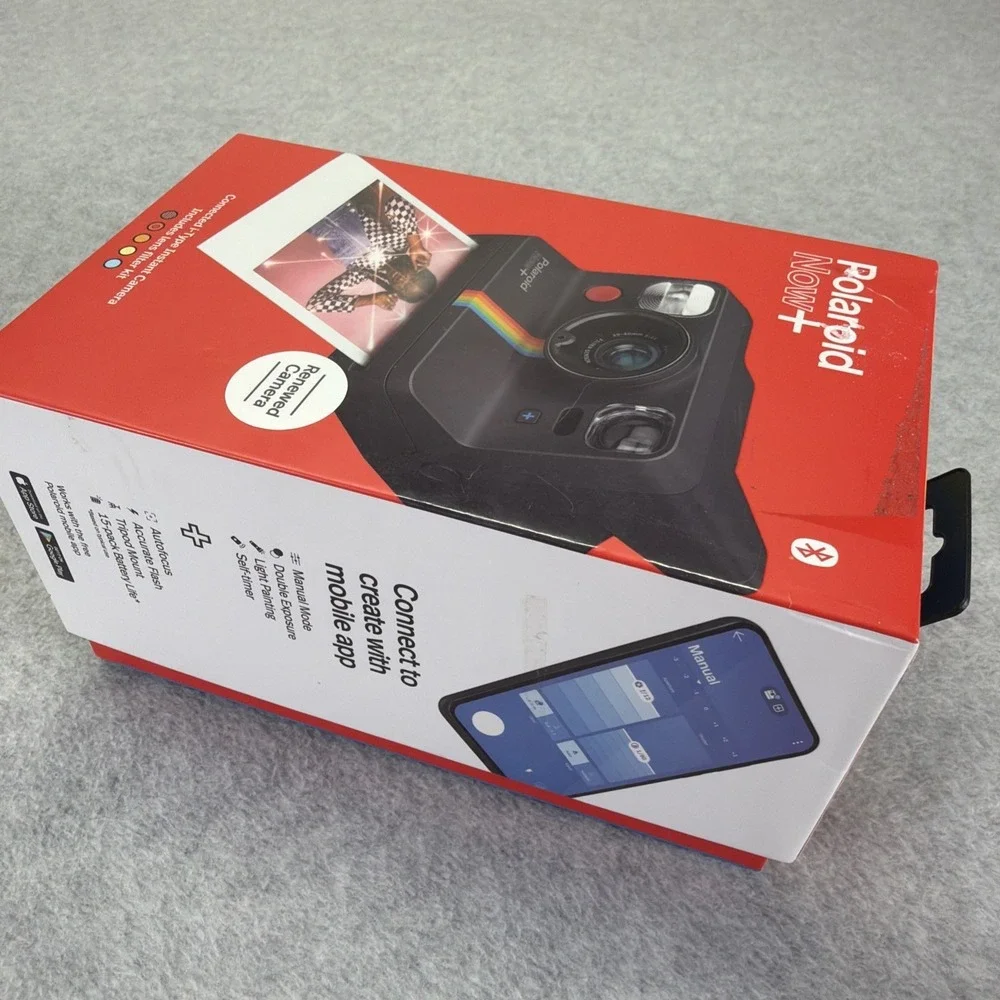 Refurbished Polaroid Now+ I-Type Instant Camera Black 9124